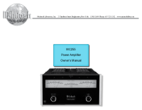 McIntosh MC255 - Owners manual